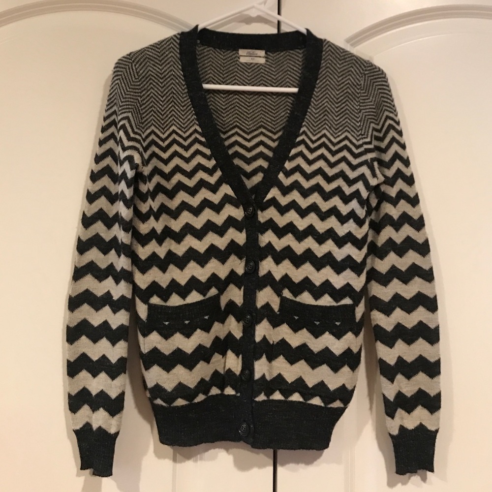 Madewell Cardigan - Funky Chevron Pattern